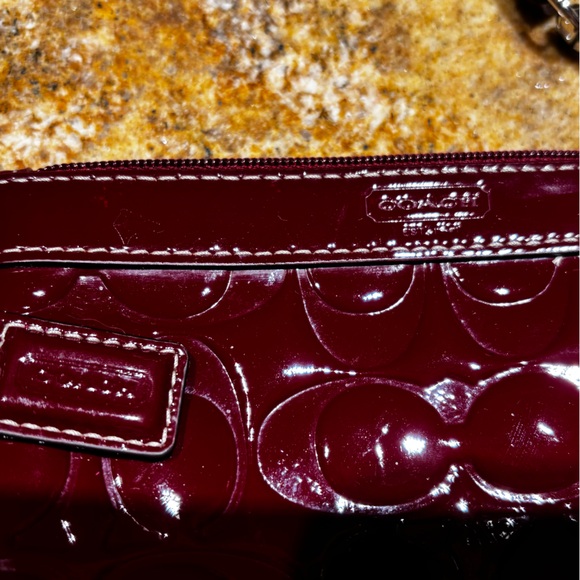 Coach Glossy Burgundy Wristlet - Picture 2 of 4